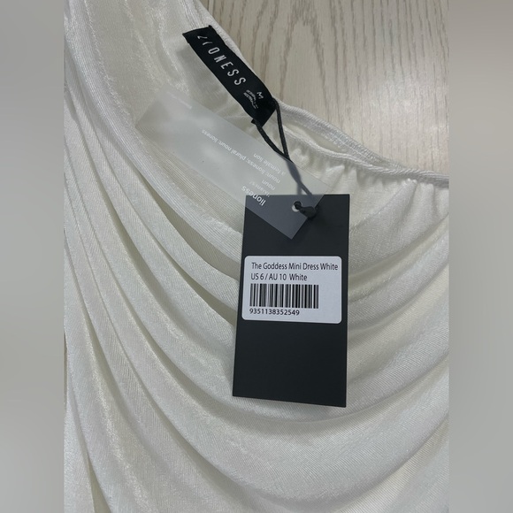 Lioness The Goddess White Mini One Shoulder Ruched Bodycon Dress S NWT - Picture 4 of 5